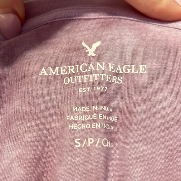 American Eagle Lavender Open Weave Tie-Dye Women's Top - Picture 2 of 4